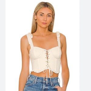 Lyla Bustier Top in Buttercream MAJORELLE